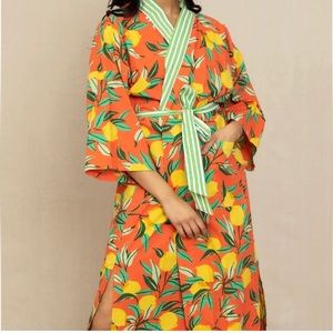 Printfresh Lemon Zest Robe in Marmalade